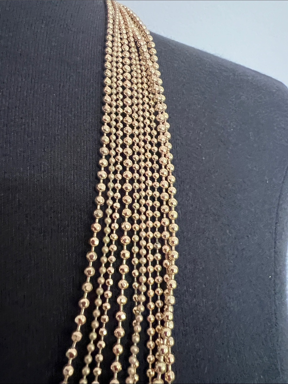 Chico's Gold Multi-Strand Beaded Necklace - Picture 3 of 9